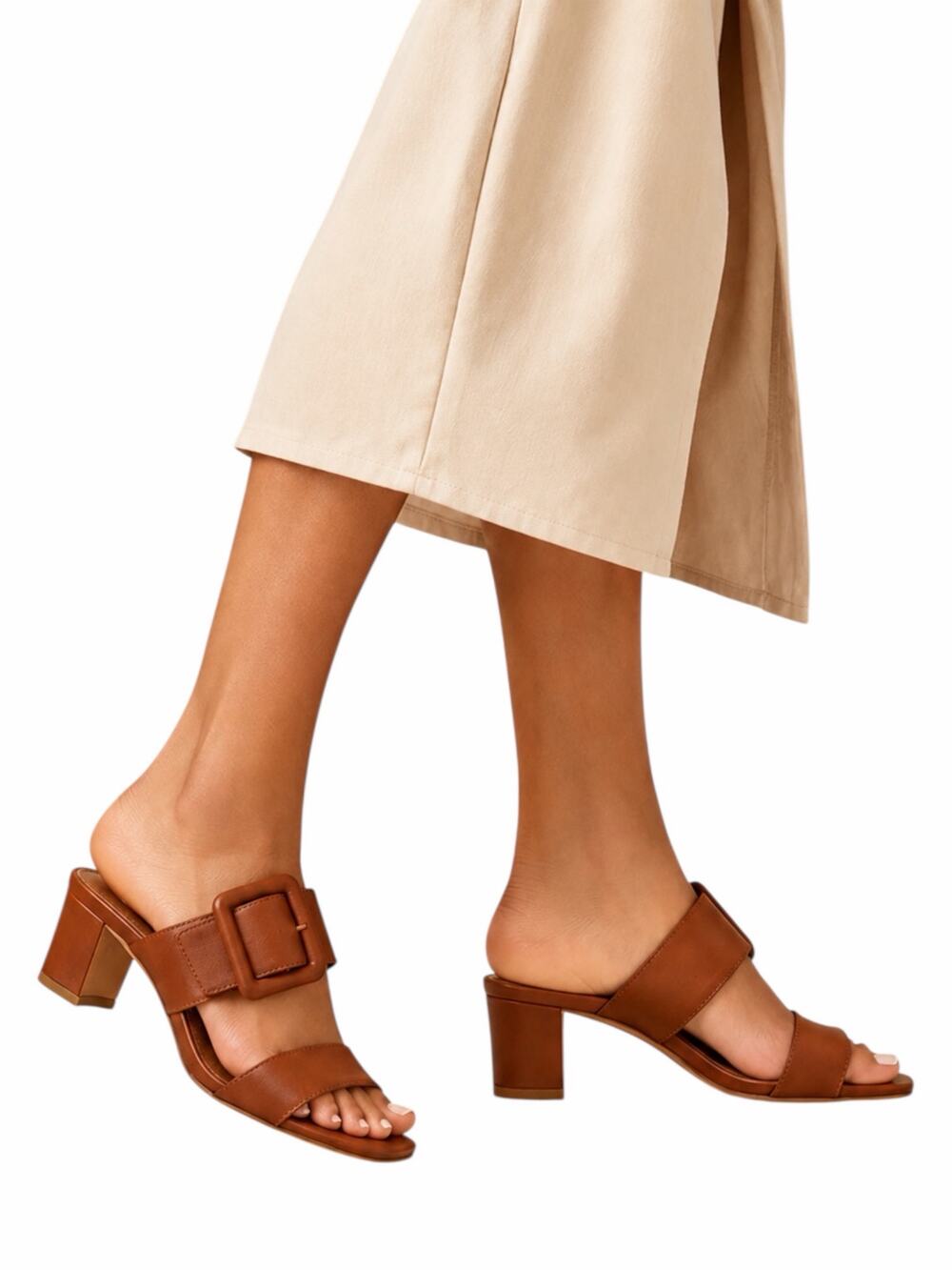 Manolo Blahnik Titubanew Leather Open Toe Mule Sandal Brown Size 37